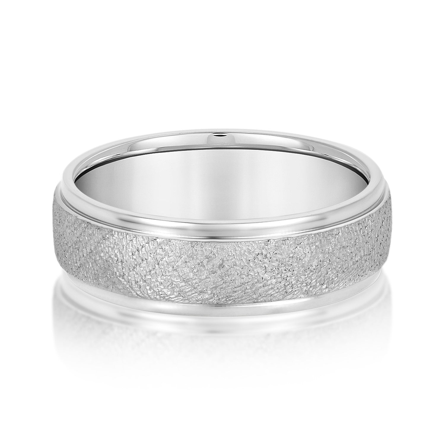 Men's Beveled Ring With Sandblasted Finish-VIRABYANI